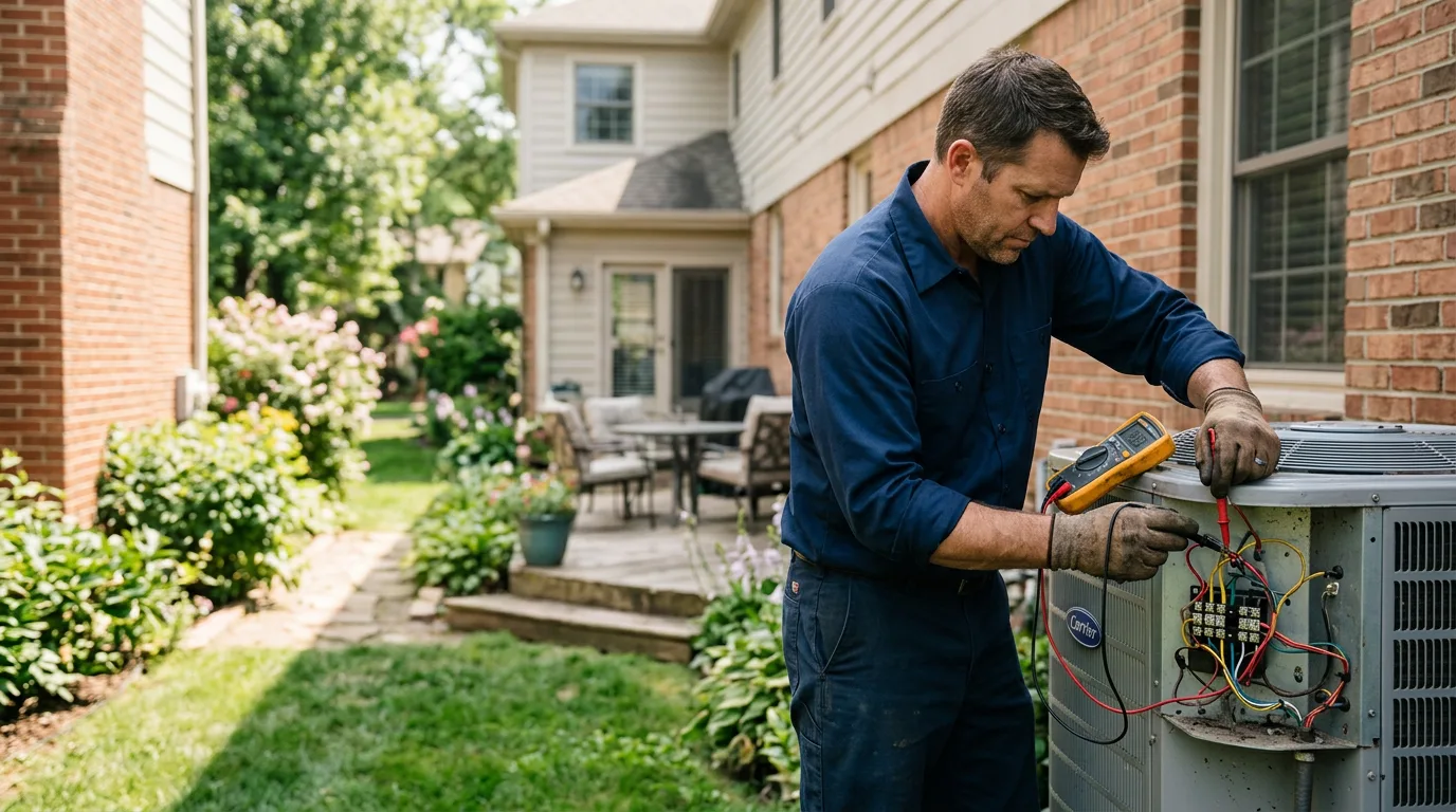 HVAC technician working near Lake Jackson, TX